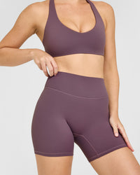 SoftMotion™ Scoop Neck Long Sleeve Top with Built in Bra Shelf with White Logo