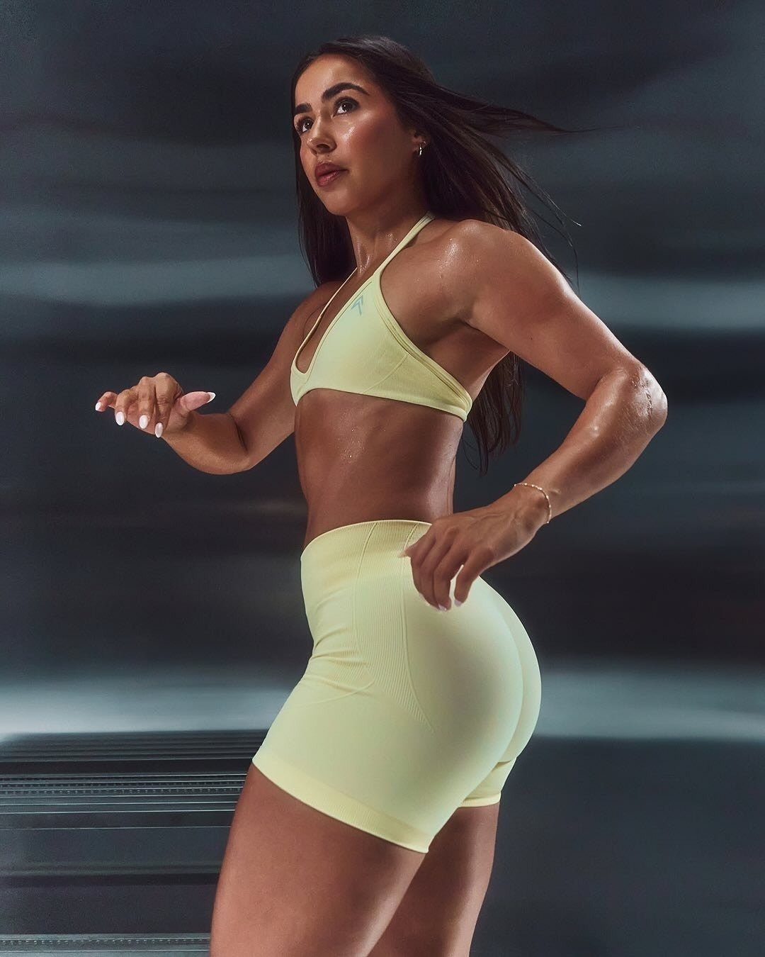 SoftMotion™ Scoop Neck Long Sleeve Top with Built in Bra Shelf with White Logo