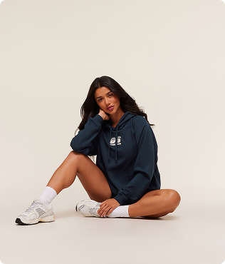 SoftMotion™ Scoop Neck Long Sleeve Top with Built in Bra Shelf with White Logo