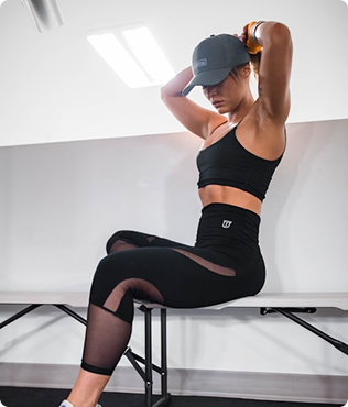 SoftMotion™ Scoop Neck Long Sleeve Top with Built in Bra Shelf with White Logo